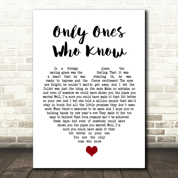 Arctic Monkeys Only Ones Who Know White Heart Song Lyric Quote Music Print