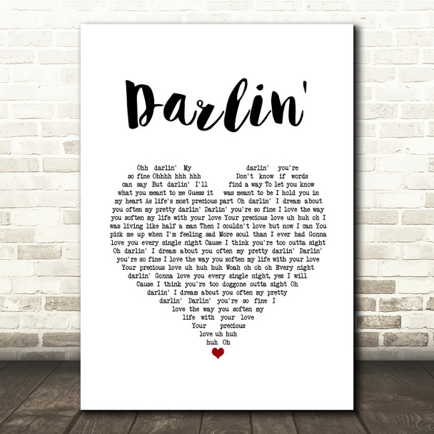 Beach Boys Darlin' White Heart Song Lyric Quote Music Print