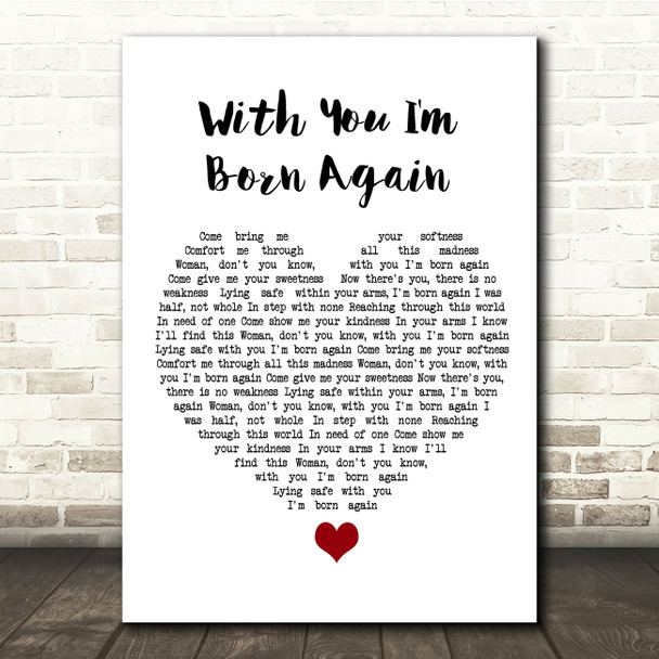 Billy Preston & Syreeta With You I'm Born Again White Heart Song Lyric Quote Music Print