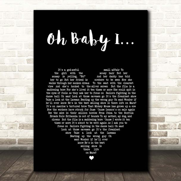 Eternal Oh Baby I Black Heart Song Lyric Print