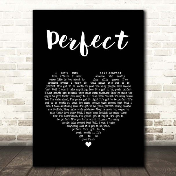 Fairground Attraction Perfect Black Heart Song Lyric Print