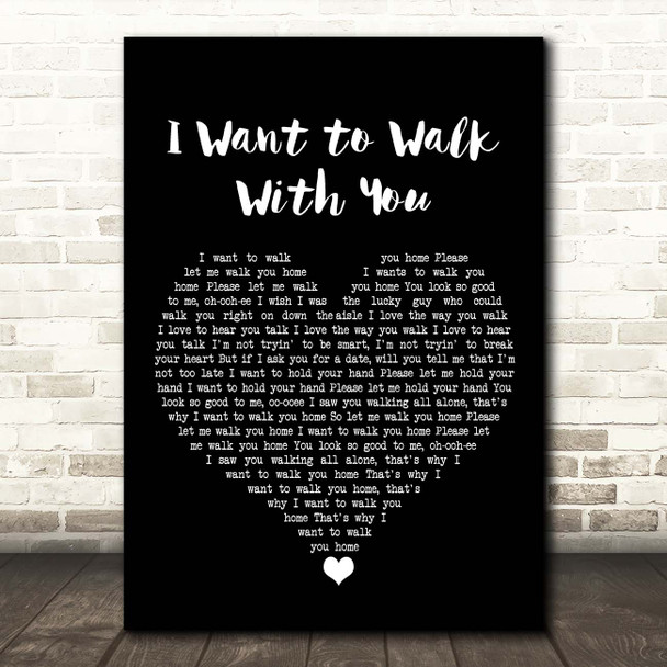 Fats Domino I Want to Walk With You Black Heart Song Lyric Print