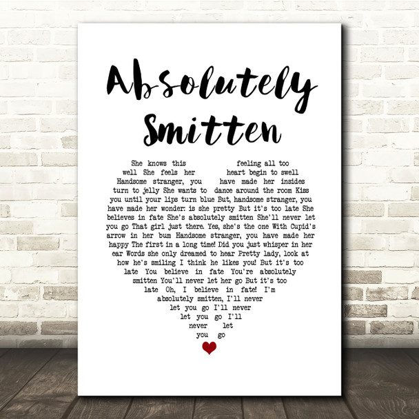 Dodie Absolutely Smitten White Heart Song Lyric Quote Music Print