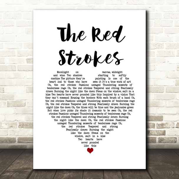 Garth Brooks The Red Strokes White Heart Song Lyric Quote Music Print