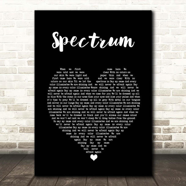 Florence + The Machine Spectrum Black Heart Song Lyric Print