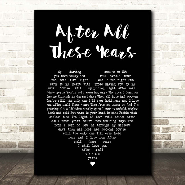 Foster & Allen After All These Years Black Heart Song Lyric Print
