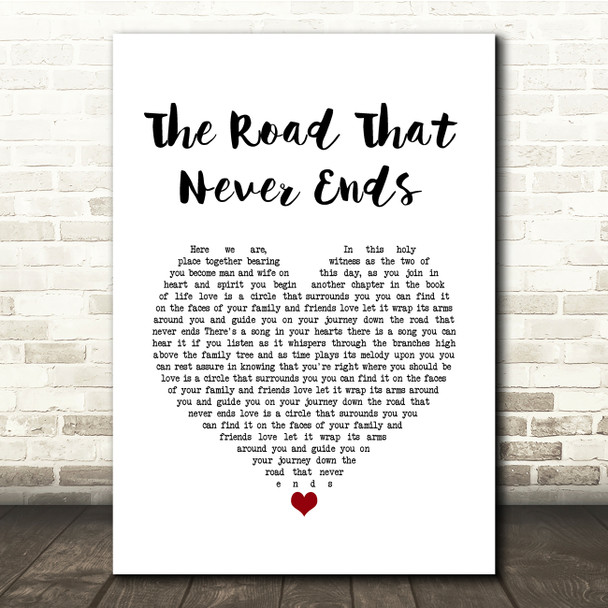 Keali'i Reichel The Road That Never Ends White Heart Song Lyric Quote Music Print