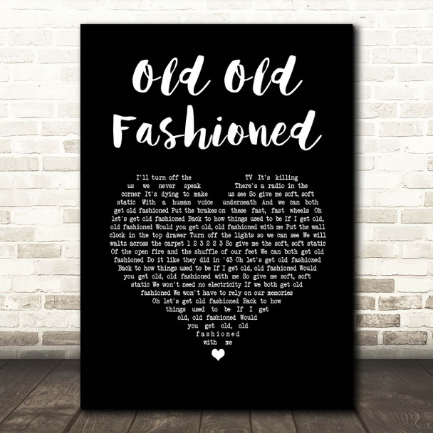 Frightened Rabbit Old Old Fashioned Black Heart Song Lyric Print