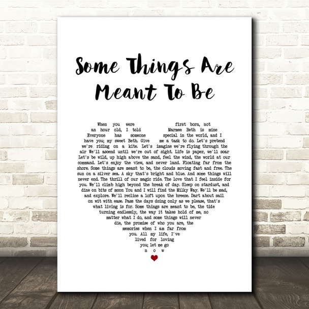 Little Women Some Things Are Meant To Be White Heart Song Lyric Quote Music Print