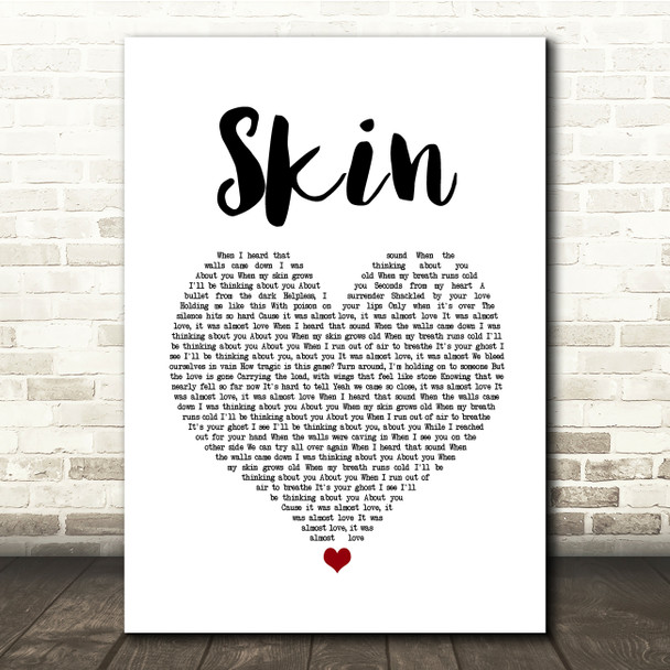 Rag'n'Bone Man Skin White Heart Song Lyric Quote Music Print