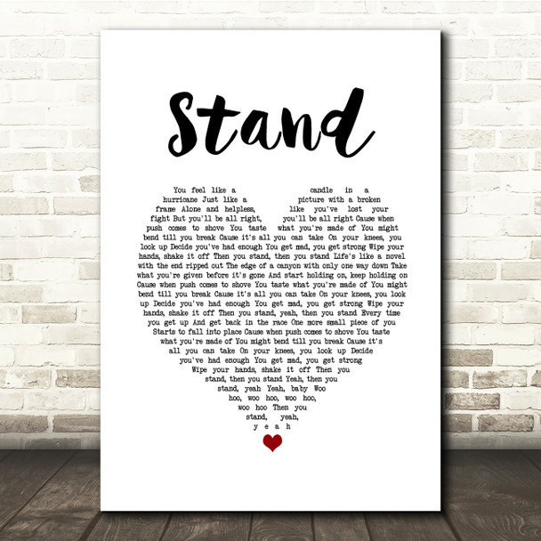 Rascal Flatts Stand White Heart Song Lyric Quote Music Print