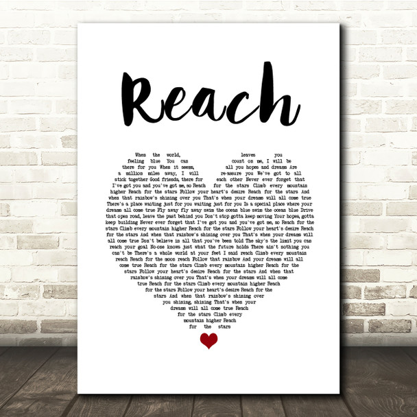 S Club 7 Reach White Heart Song Lyric Quote Music Print