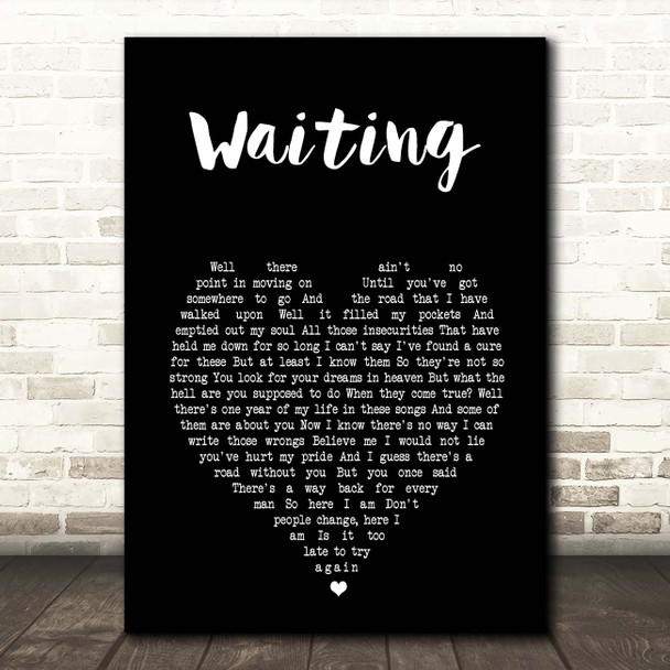 George Michael Waiting Black Heart Song Lyric Print