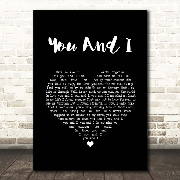 George Michael You And I Black Heart Song Lyric Print