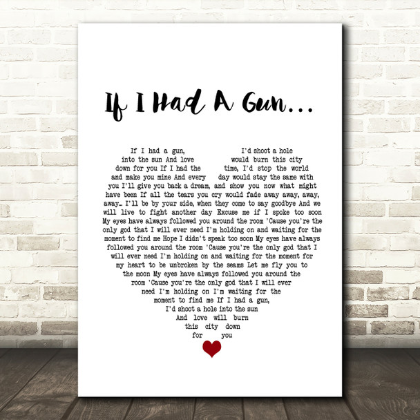 Noel Gallagher If I Had A Gun Heart Song Lyric Quote Print