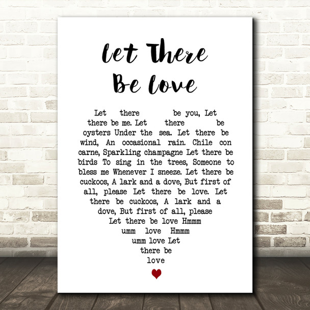 Let There Be Love Nat King Cole Heart Song Lyric Quote Print