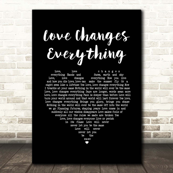 Il Divo with Michael Ball Love Changes Everything Black Heart Song Lyric Print
