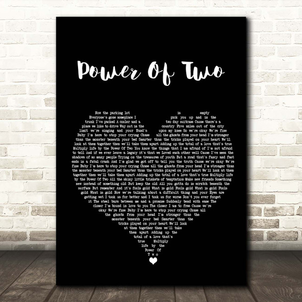 Indigo Girls Power Of Two Black Heart Song Lyric Print