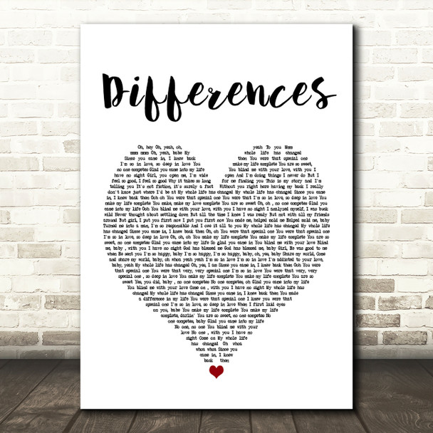 Ginuwine Differences Heart Song Lyric Quote Print