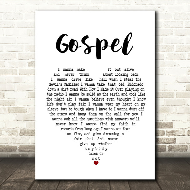 John Moreland Gospel Heart Song Lyric Quote Print