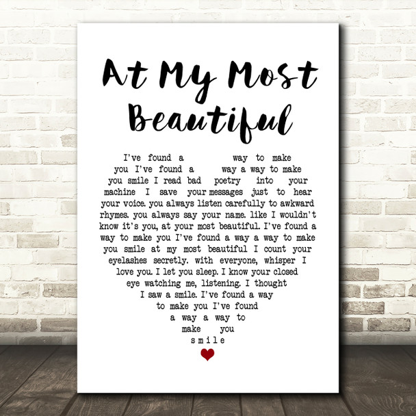 R E M At My Most Beautiful Heart Song Lyric Quote Print
