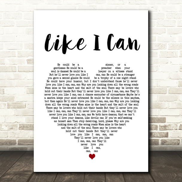 Sam Smith Like I Can Heart Song Lyric Quote Print
