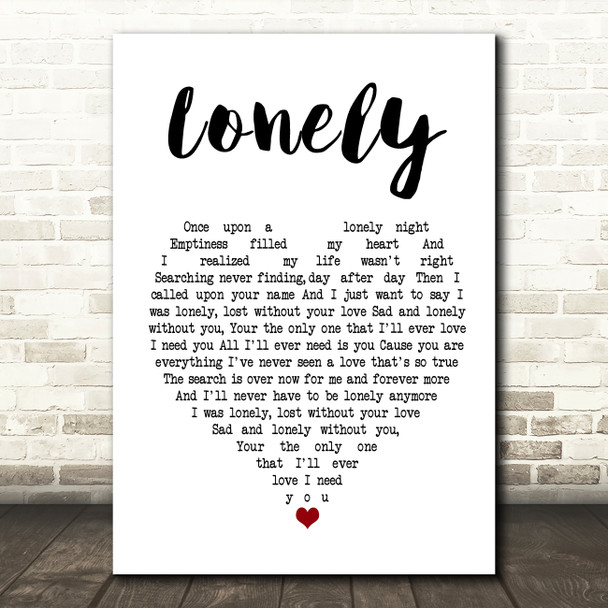Stryper Lonely Heart Song Lyric Quote Print