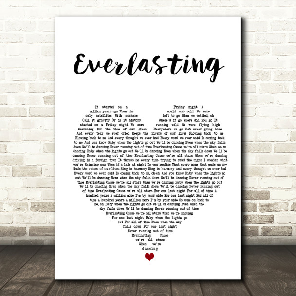 Take That Everlasting Heart Song Lyric Quote Print