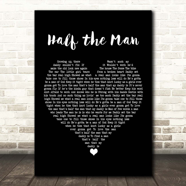 Jennifer Smestad Half the Man Black Heart Song Lyric Print