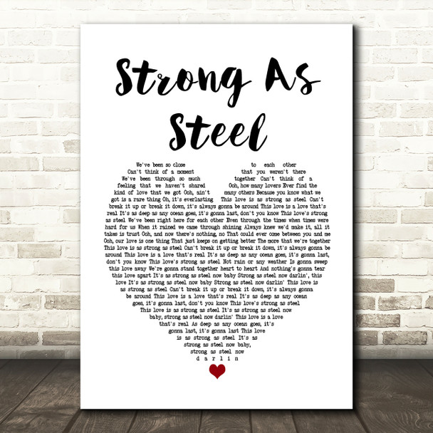 Five Star Strong As Steel White Heart Song Lyric Print