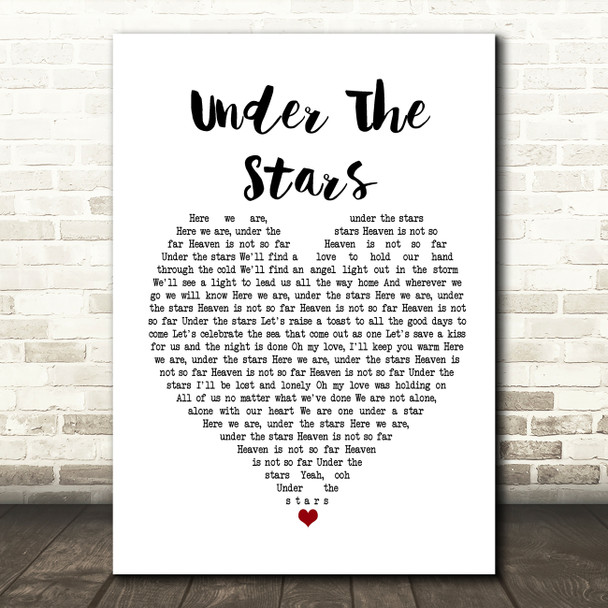 John Legend Under The Stars White Heart Song Lyric Print