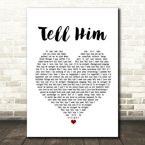Lauryn Hill Tell Him White Heart Song Lyric Print
