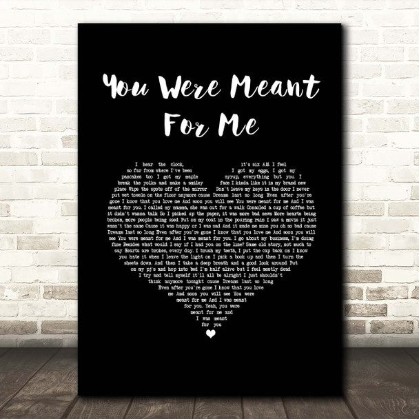 Jewel You Were Meant For Me Black Heart Song Lyric Print
