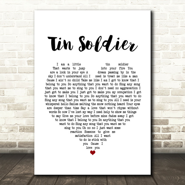 Small Faces Tin Soldier White Heart Song Lyric Print