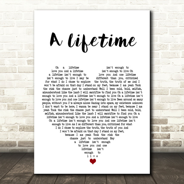 Ziggy Marley A Lifetime White Heart Song Lyric Print