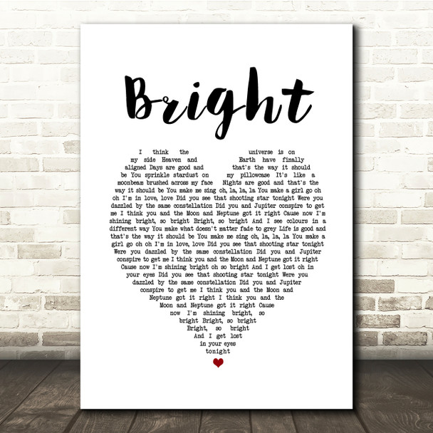 Echosmith Bright White Heart Song Lyric Print