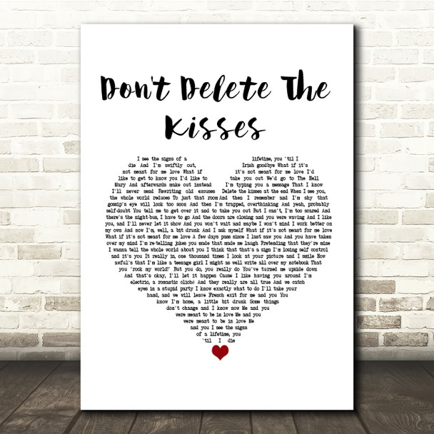 Wolf Alice Don't Delete The Kisses White Heart Song Lyric Print