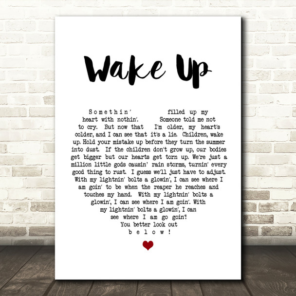 Arcade Fire Wake Up Heart Song Lyric Quote Print