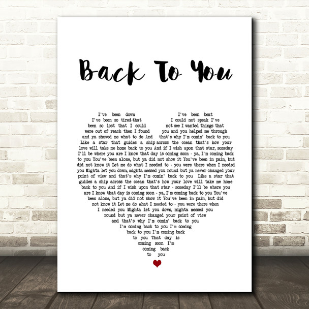 Bryan Adams Back To You Heart Song Lyric Quote Print