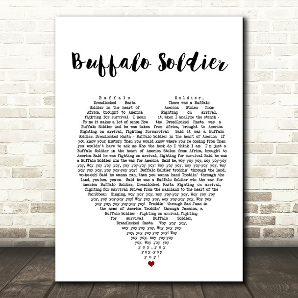 Buffalo Soldier Bob Marley Heart Quote Song Lyric Print