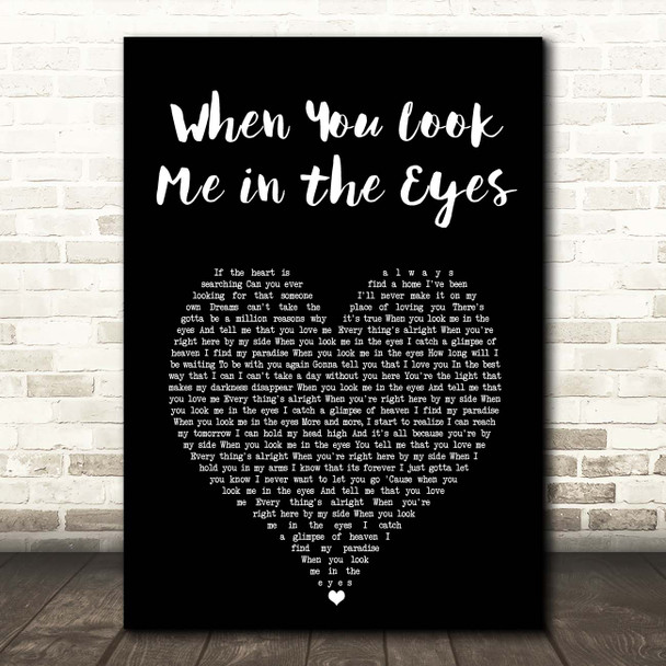 Jonas Brothers When You Look Me in the Eyes Black Heart Song Lyric Print