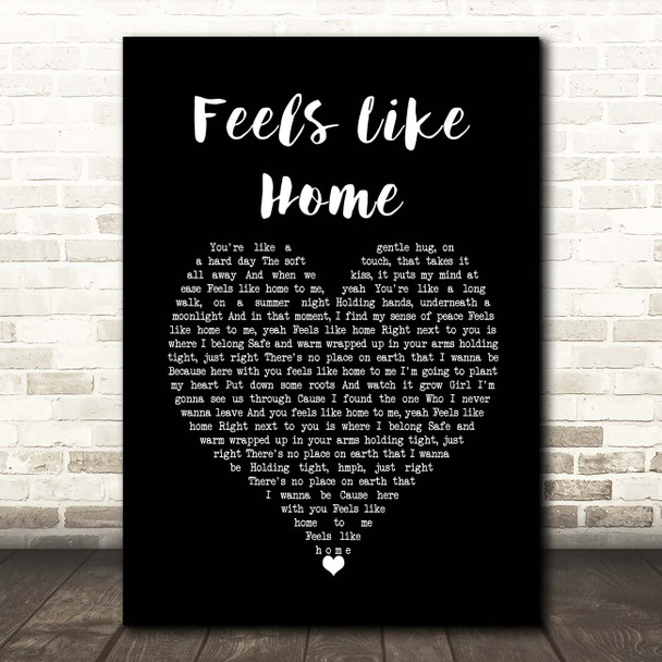 Jonny Houlihan Feels Like Home Black Heart Song Lyric Print