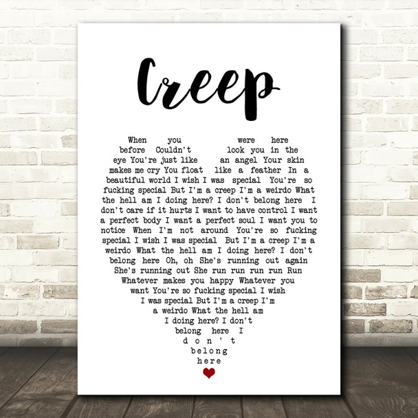 Creep Radiohead Heart Quote Song Lyric Print
