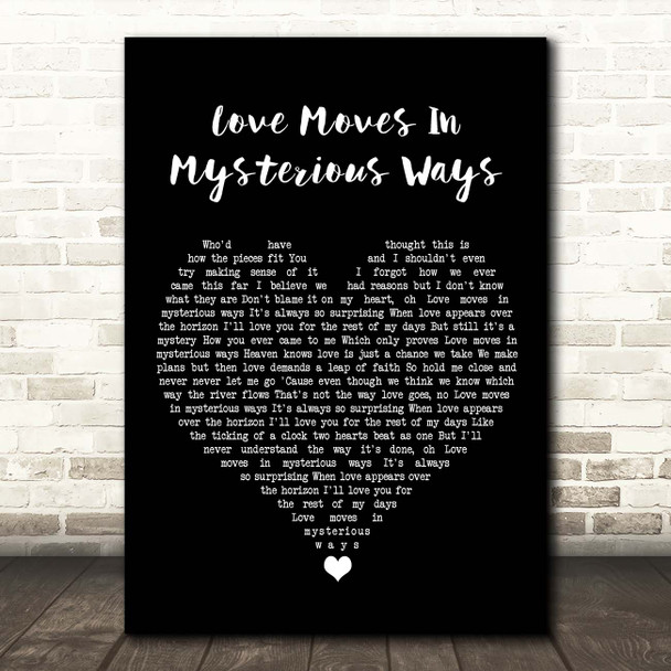 Julia Fordham Love Moves In Mysterious Ways Black Heart Song Lyric Print
