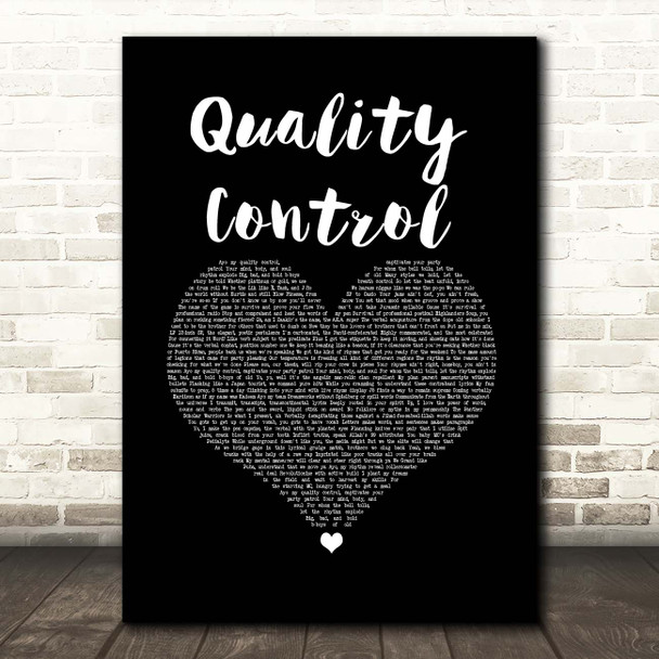 Jurassic 5 Quality Control Black Heart Song Lyric Print