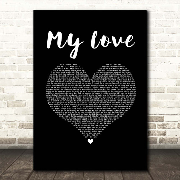 Justin Timberlake feat. T.I. My Love Black Heart Song Lyric Print