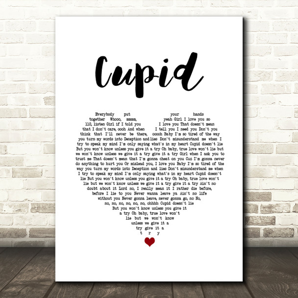 112 Cupid White Heart Song Lyric Music Art Print