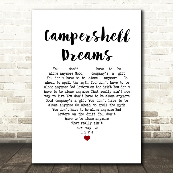 Grandaddy Campershell Dreams White Heart Song Lyric Music Art Print