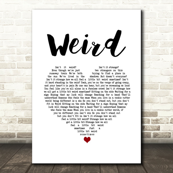 Hanson Weird White Heart Song Lyric Music Art Print