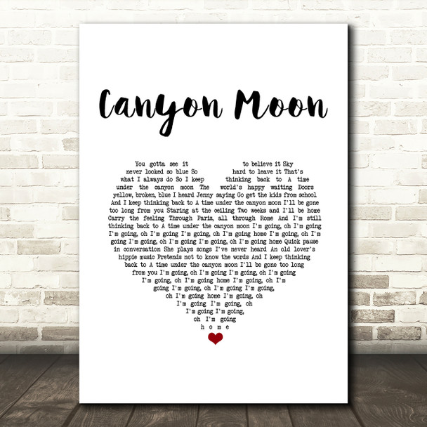 Harry Styles Canyon Moon White Heart Song Lyric Music Art Print